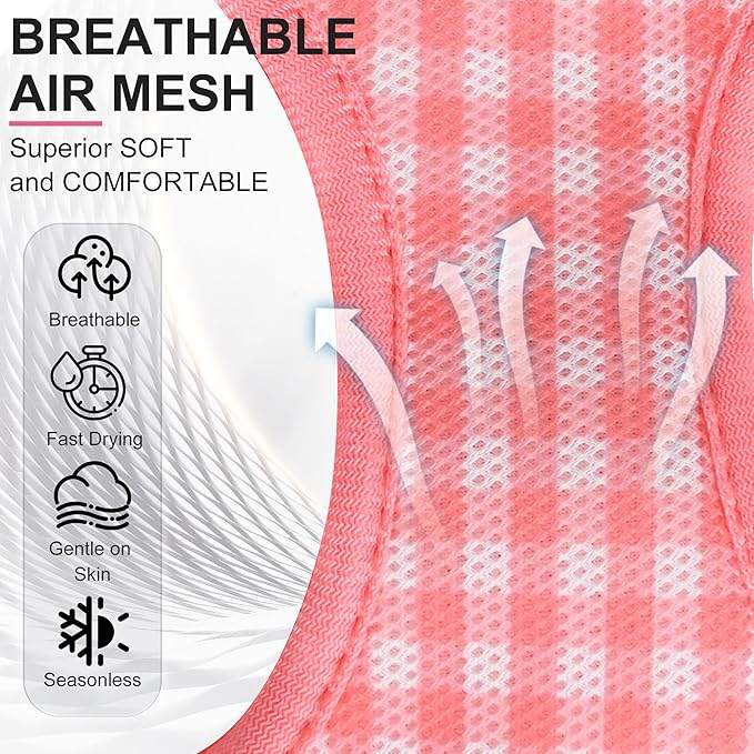 AIITLE No Pull Dog Harness and Leash Set, Step in No Chock Soft Mesh Dog Harnesses Reflective for Extra-Small Puppy Dogs and Cats, Plaid Dog Vest Harness for Pets Watermelon XXS