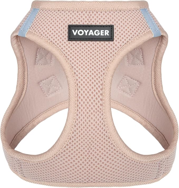 Best Pet Supplies Voyager Step-in Air Harness - All Weather Mesh, Reflective, No Pull Harness for Dogs, Cats - Secure with Hook & Loop Fastener, Buckle, Double D-Rings - Khaki, XXS