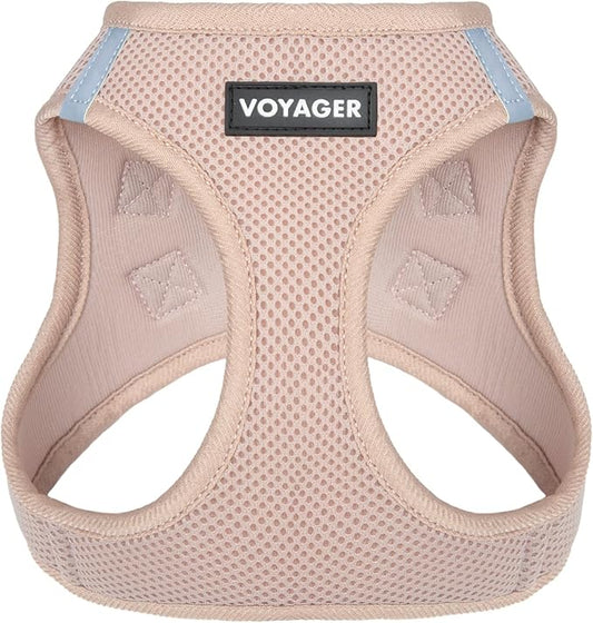 Best Pet Supplies Voyager Step-in Air Harness - All Weather Mesh, Reflective, No Pull Harness for Dogs, Cats - Secure with Hook & Loop Fastener, Buckle, Double D-Rings - Khaki, M
