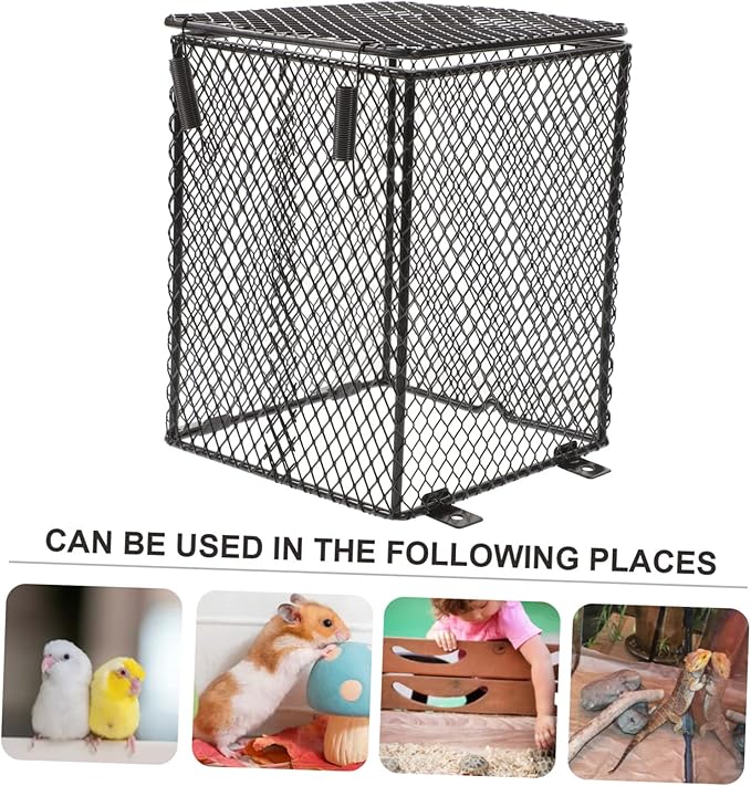 HANABASS Reptile Heating Lamp Mesh Cover Safe and Practical Ceramic Shade for Parrot Bird Cage Turtles Lizards and Pets Easy Installation Protects from Burns Versatile for Day Night Lamps
