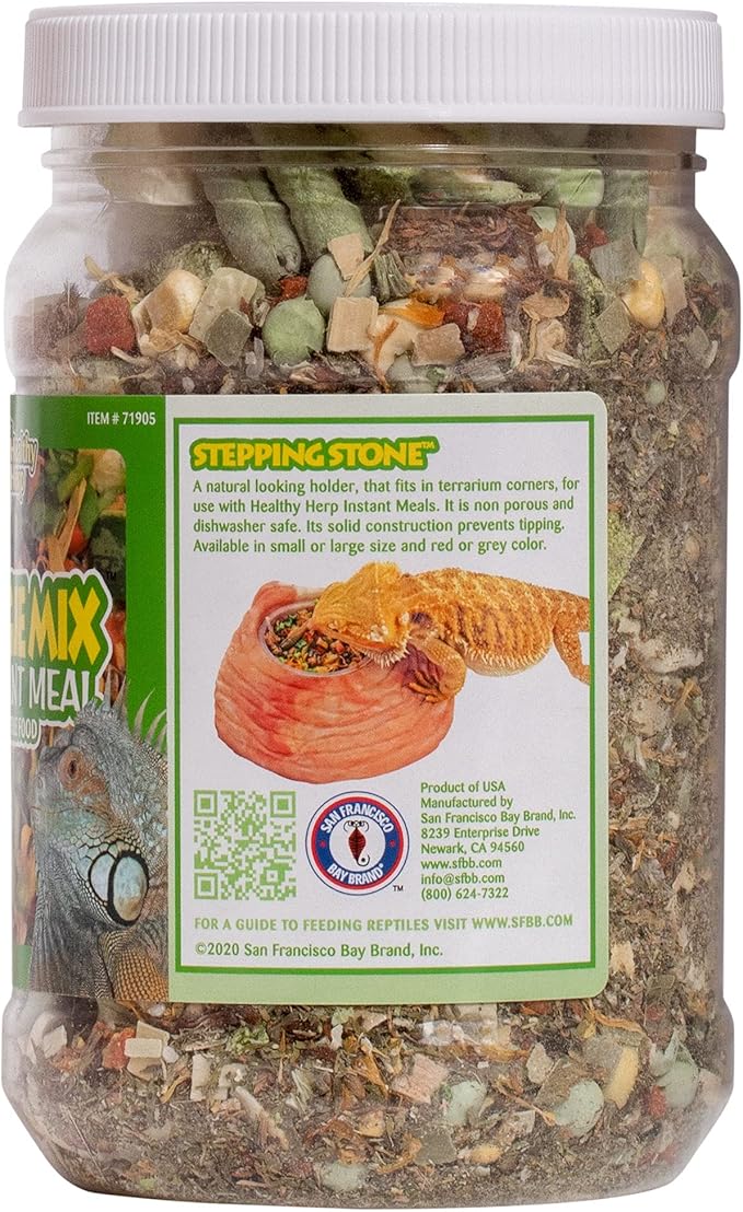 Healthy Herp Veggie Mix Instant Meal for Reptiles - Nutritious Bearded Dragon Accessories, Bearded Dragon Food - Made in USA - Quick Prep, Ideal for Box Turtles, Lizards, Tortoises - 3.6 oz (102g)