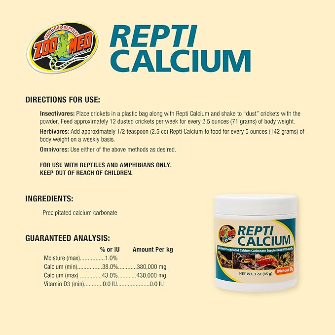 Zoo Med Repti Calcium Without D3 3 oz - Pack of 12