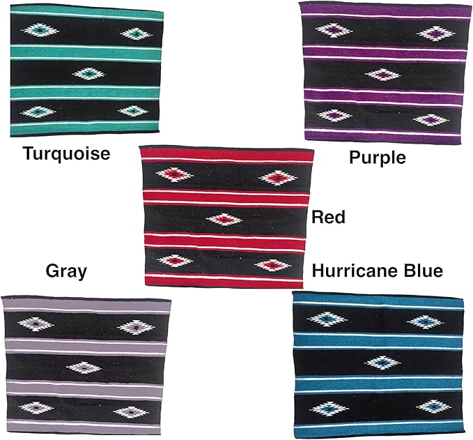 Majestic Ally 36"x 34" Navajo Design Acrylic Saddle Blanket -2.4 lbs (Purple and Black)