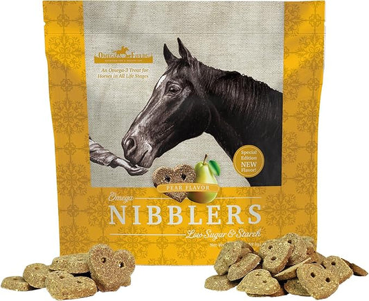 Omega Nibblers Low Sugar & Starch, Pear Flavored Horse Treats (3.5 lb)