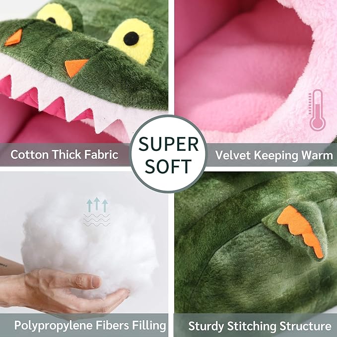JanYoo Rat Bed Hut Guinea Pig Hideout House Small Animal Tent Accessories Rabbit Hideaway Igloo Supplies for Cages(XL,Crocodile)