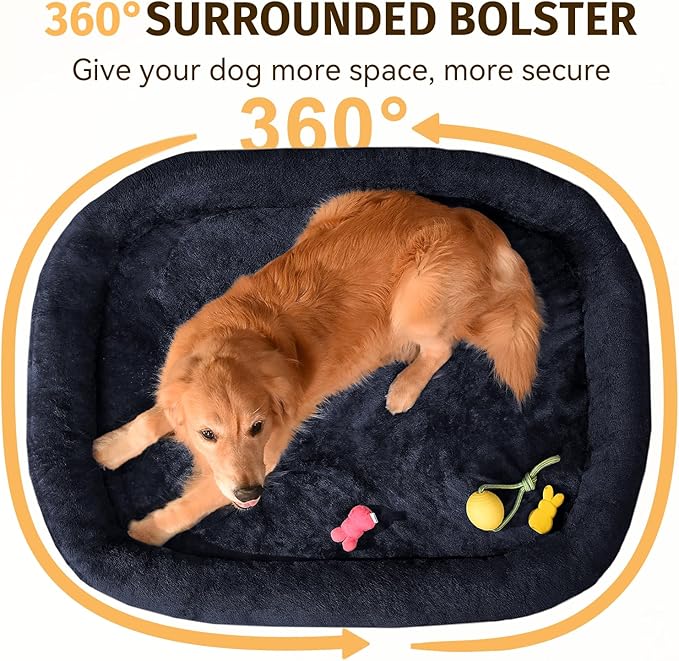 Orthopedic Dog Bed for Medium Dogs, Waterproof Dog Bed with Removable Bolsters, Egg Crate Foam Pet Couch for Medium Size Dog with Machine Washable Cover & Non-Slip Bottom, Navy