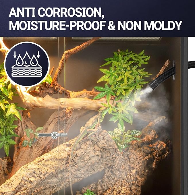 REPTIZOO 100 Gallon PVC Reptile Tank, 36x18x36 inch Extra Tall Large Reptile Enclosure, Chameleon Frog Gecko Lizard Arboreal Terrarium with Sliding Door & Screen Ventilation