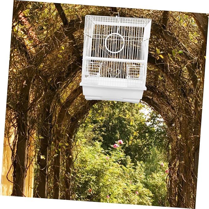 SUPVOX 1set Portable Metal Bird Carrier Cage for Parrots Wire Design for Finches and Jade Birds Stylish Home Decor Birdcage for Convenient Travel