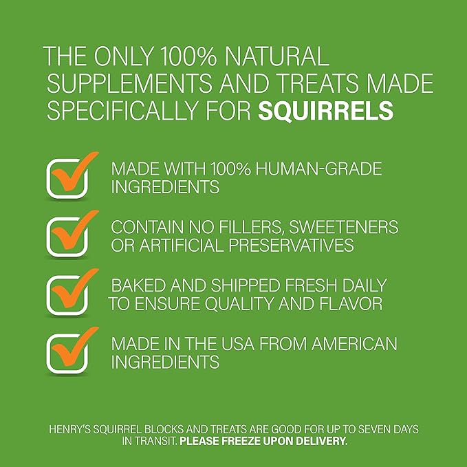 Henry's Walnut Blocks - Nutritionally Complete Food for Squirrels, Flying Squirrels, and Chipmunks, 11 Ounces