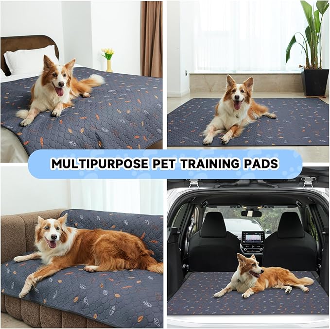 Sunheir 2-Pack Extra Large Reusable Dog Mat for Floor, Waterproof Dog Playpen, Super Absorbent Washable Pee Pads for Dogs, Pet Whelping Mat, Potty Training - 36" x 72"