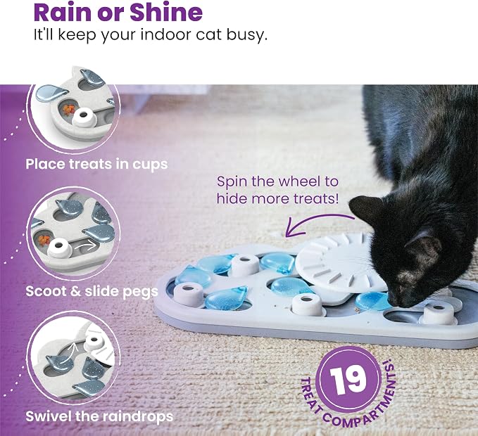 Catstages Nina Ottosson Rainy Day Puzzle & Play Cat Toy Treat Puzzle, 14" - Image 3