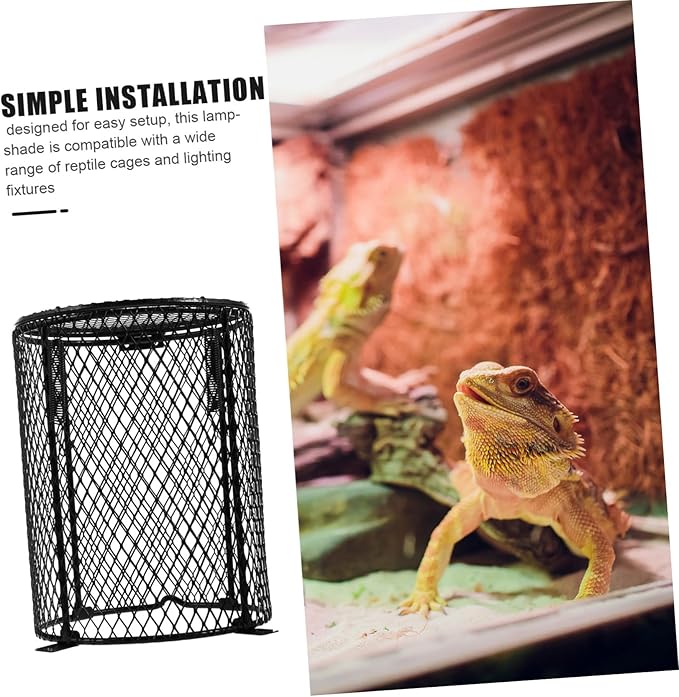 ERINGOGO Reptile Heat Lamp Protector Mesh Cover Anti-Scald Heating Bulb Cage for Reptiles Easy to Clean Design for Safe Monitoring of Pets Terrariums