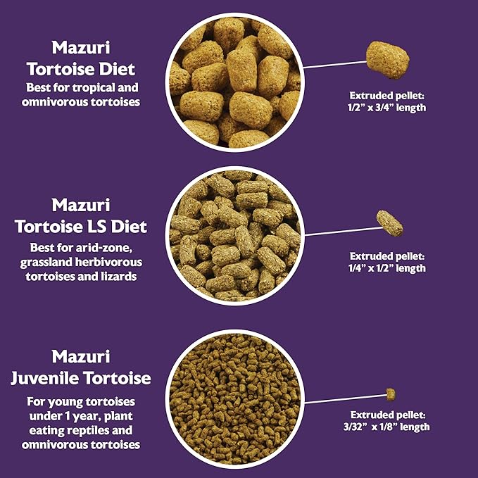 Mazuri | Juvenile Tortoise Food for Baby Tortoises | 8 Ounce (8 oz) Bag