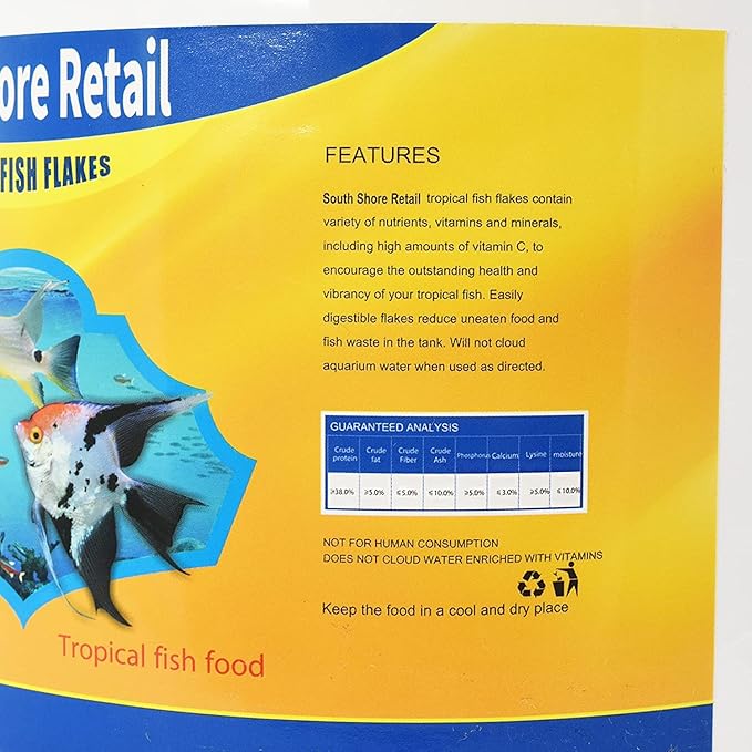 Tropical Color Enhancing Fish Food Flakes - 11lb Bulk Fish Food| Veteran Owned Small Business - Suitable for all Freshwater, Marine, Pond, And Goldfish | Made with Shrimp, and Spirulina