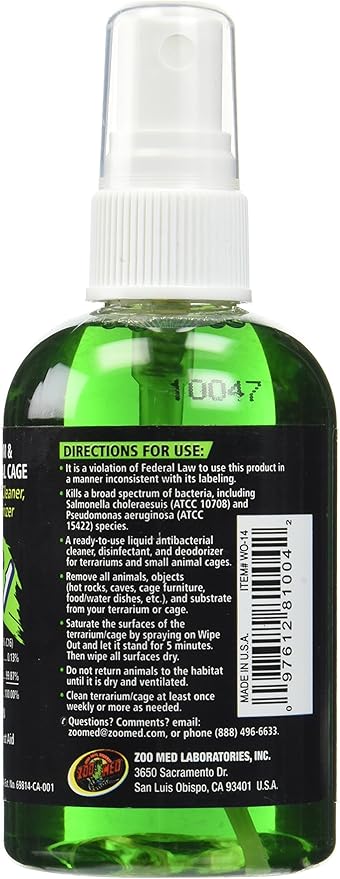 Zoo Med Laboratories SZMWO14 Wipe Out 1 Terrarium Cleaner, 4.25-Ounce