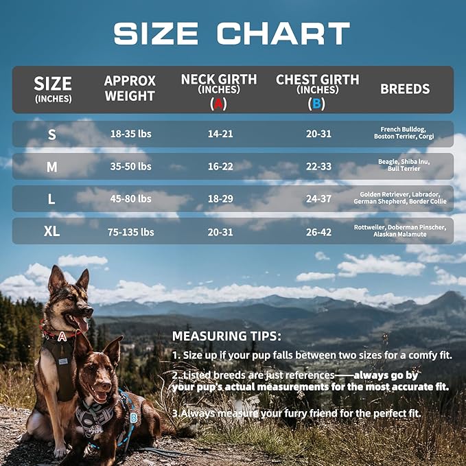AUROTH Tactical Dog Harness for Large Dogs No Pull Adjustable Pet Harness Reflective K23 Working Training Easy Control Pet Vest Military Service Dog Harnesses