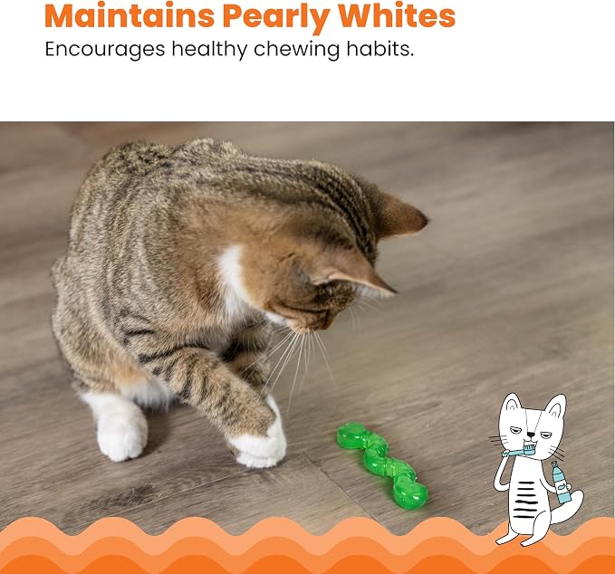 Catstages OrkaKat Wiggle Worm Dental Cat Chew Toy with Catnip, 3.8" - Image 4