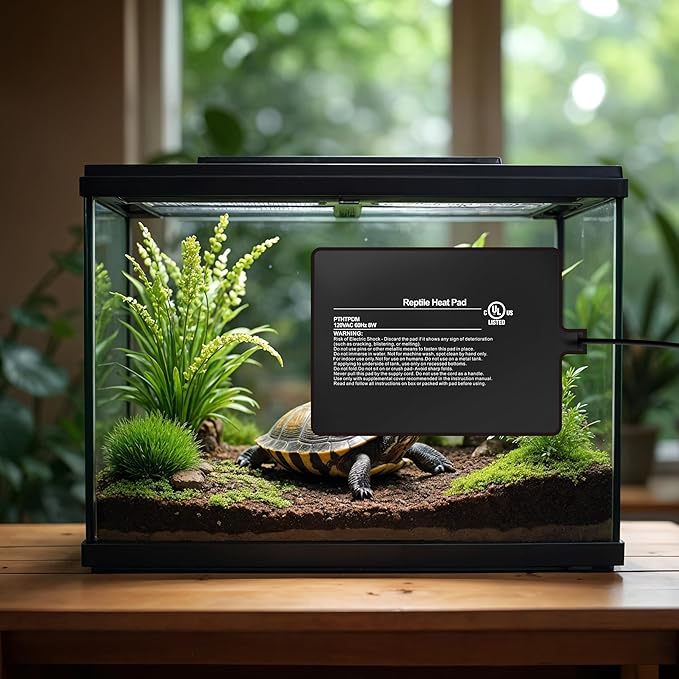 Simple Deluxe 6X8 Inch 8W Reptile Heating Pad Electric Indoor Under Tank Terrarium Heating Mat Waterproof for Turtles, Lizards, Frogs, and Other Reptiles