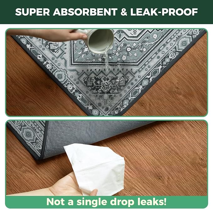 FXW Washable Pee Pads for Dogs, Leak-Proof & Non-Slip, Specifically Designed for FXW Rollick/Homeplus 24inch 6 Panels Dog Playpen, 39" x 63" Rectangle, Boho Grey, 1 Pack