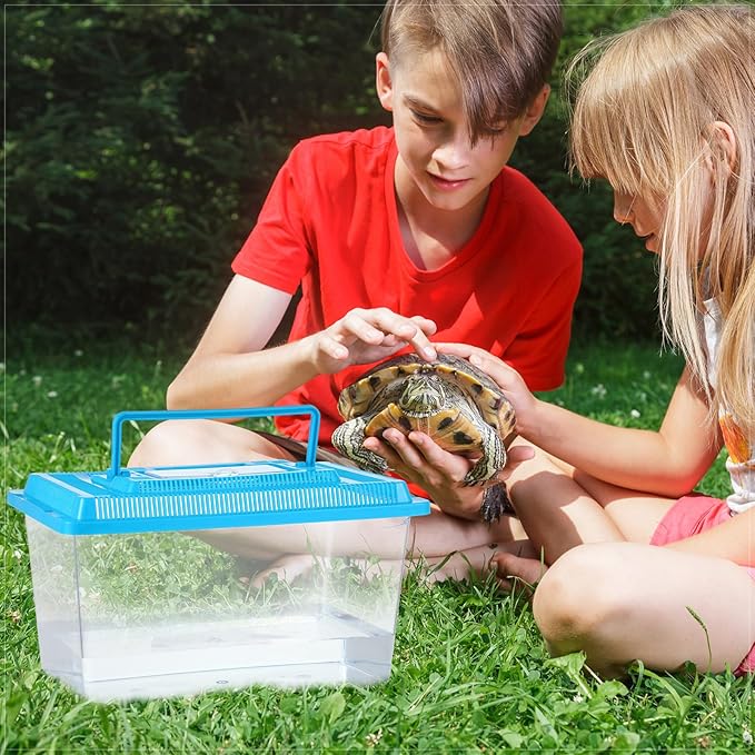 Mumufy 10 Pcs Spider Tarantula Enclosure Reptile Terrarium Plastic Portable Reptile Breeding Box Snake Breeding Box Hatching Container for Bearded Dragon Lizard Spider, 10.6 x 6.69 x 5.9 Inch