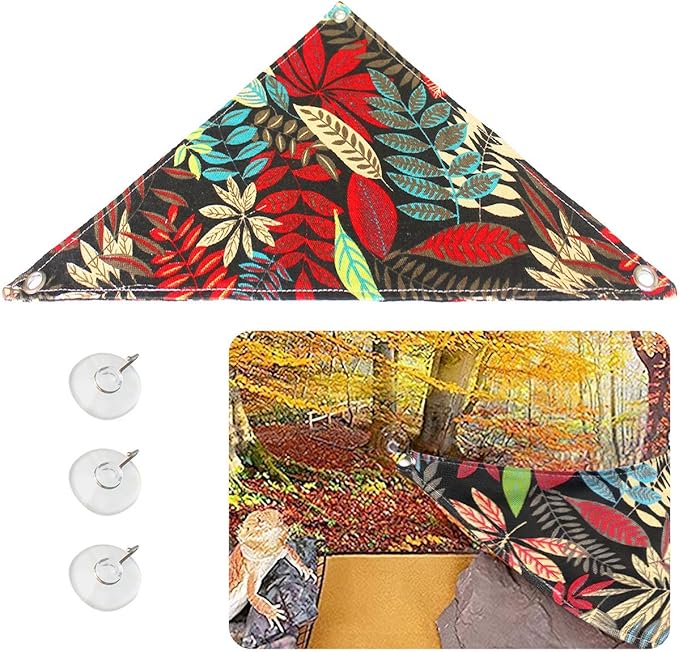 KUDES Bearded Dragon Hammock, Reptile Lizard Lounger Ladder Accessories Terrarium Habitat Decor for Large Small Bearded Dragons Geckos Lizards Snakes (Black)