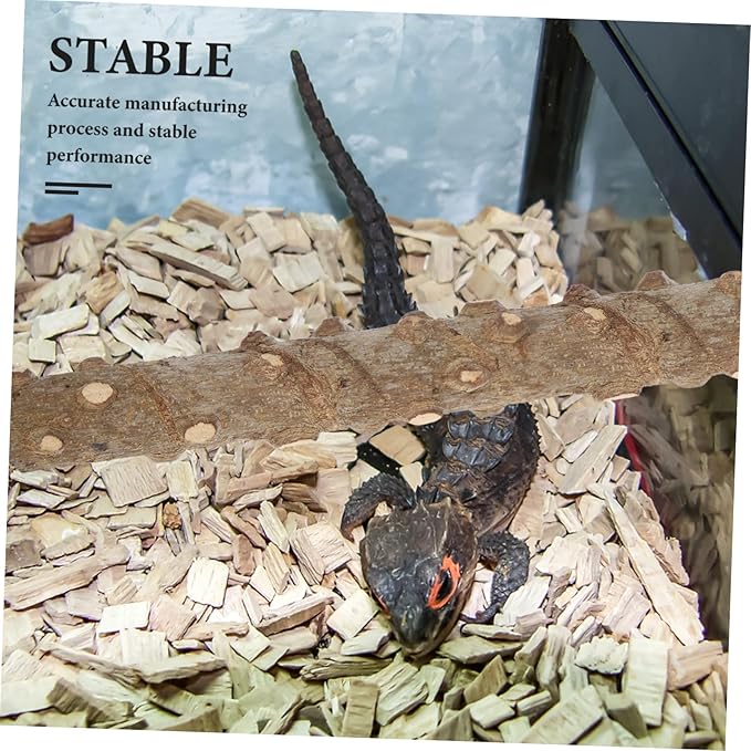 LIOOBO 2pcs Reptile Climbing Stick Suction Cup Branch Toys for Lizards Snakes Natural Habitat Accessory for Bearded Dragon Terrarium Decor
