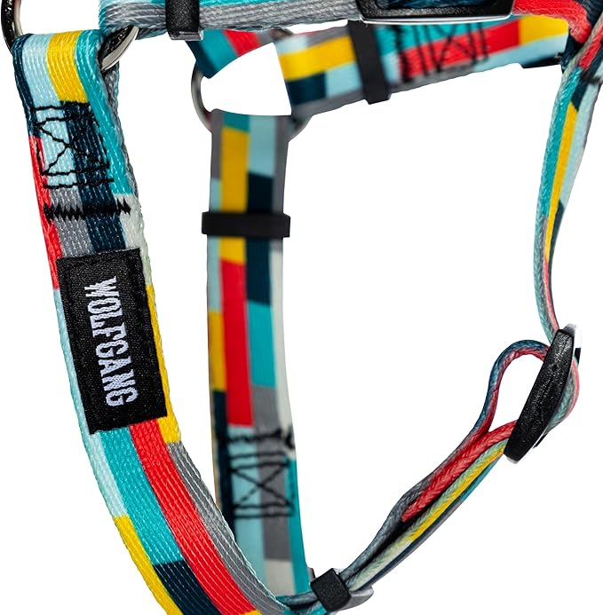 Wolfgang Heavy Duty Adjustable Dog Harness, Pull-Tested for Walking & Training, Mixtape Print, X-Large