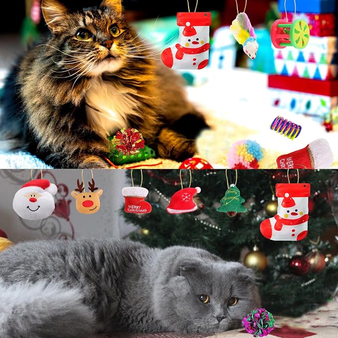 Christmas Cat Toys 19 PCS, Stocking Assorted Gifts for Indoor Cats - Image 4