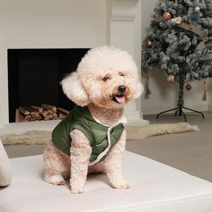 Vecomfy Extra Warm Dog Hoodie in Winter for Large Dogs Jacket Pet Coats with Hooded Green XXL