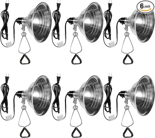 Simple Deluxe Clamp Lamp Light with 8.5 Inch Aluminum Reflector up to 150 Watt E26 (no Bulb Included) 6 Feet 18/2 SPT-2 Cord, 6-Pack