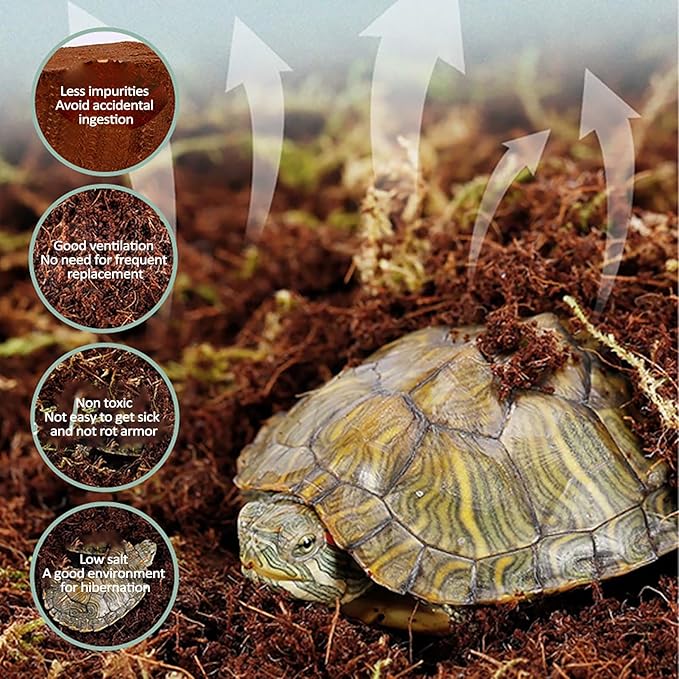 Compressed Coconut Chip Substrate for Reptiles Coco Husk Bedding Brick for Ball Pythons, Snakes, Tortoises, Geckos, Frogs, or Lizard Terrarium Tanks