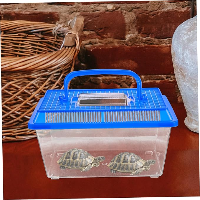 Creative Turtle Tank with Basking Platform Practical Turtle Aquarium Carrying Box Ideal for Reptiles and Amphibians