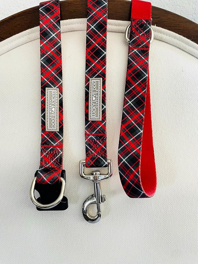 Lucky Love Dog - Easy Click Buckle Dog Collar with Leash Set Combo, Durable & Comfortable for Male & Female Dogs, Pet Collar for Large Dogs, Secure Fit - Heywood Combo, Large