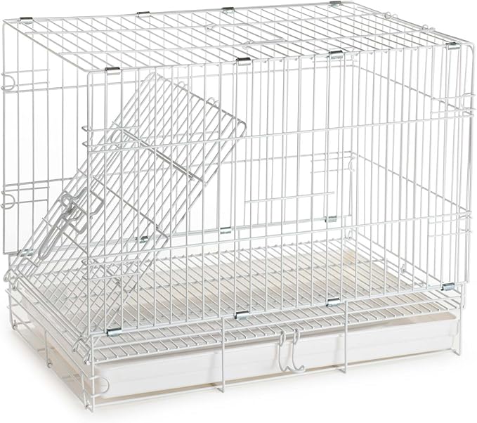 Portable Easy Travel Storage Bird, Parrot, Puppy and Kitten Carrier Travel Vet Chew-Proof Metal Cage with Stand Wooden Perch Stainless Steel Cups