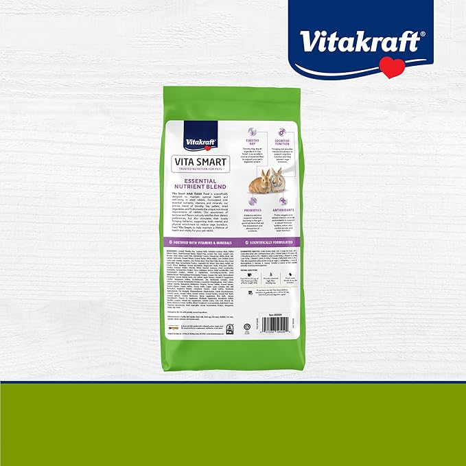 Vitakraft VitaSmart Complete Nutrition Pet Rabbit Food, 8 lbs
