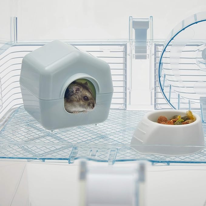Ferplast Duna Space Hamster Cage, Extra-Deep 11.5-Inch Base Promotes Instinctual Burrowing While Containing Litter & Debris, Includes All Accessories and Play Tunnels, 22.6L x 18.7W x 21.5 Inches