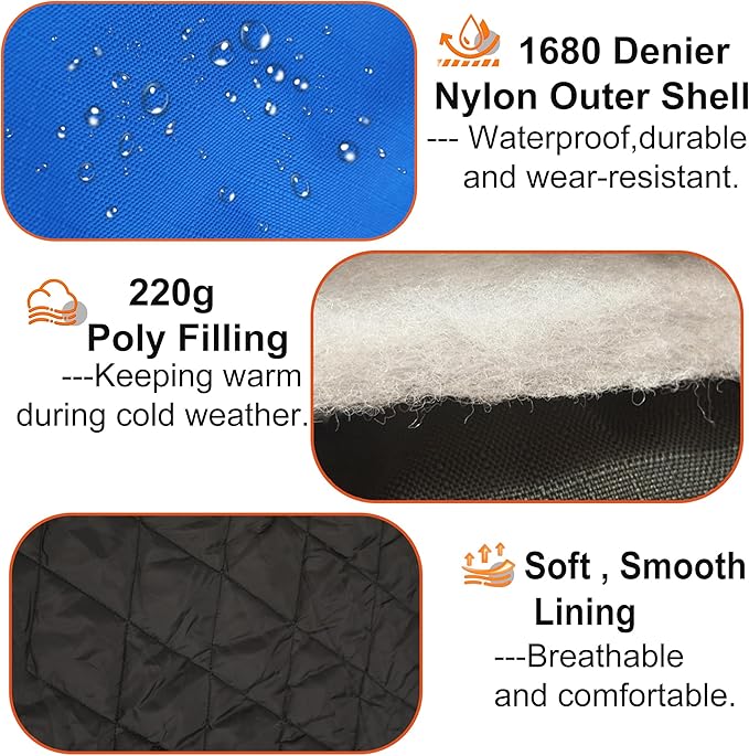 Horse Turnout Blanket, 1680 D Horses Blanket with Detachable Neck Cover, 220g Filling Medium Weight Blankets, Waterproof Snow Proof Blanket for Horses