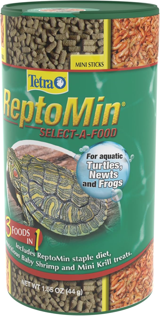 Tetra ReptoMin Select-A-Food 1.55 Ounces, for Aquatic Turtles, Newts and Frogs, Variety Pack, (Pack of 2)