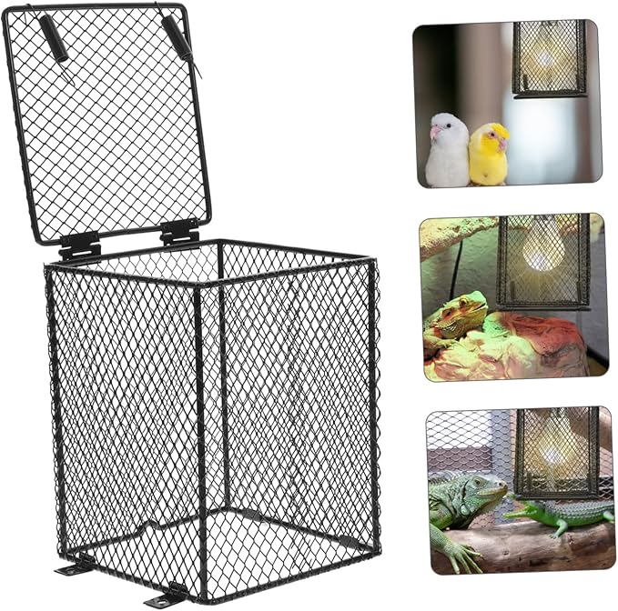 COLLBATH Reptile Lamp Mesh Cover for Terrarium High-Temperature Scald Lampshade for Lizard Turtle and Bird Cages Easy to Install Protective Design for Safe Heating
