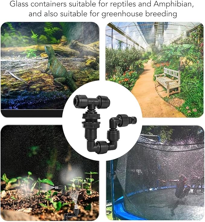 Reptile Humidifiers Smart Misting System, Reptile Mister Automatic Terrariums Humidifier with 360°Adjustable Misting Nozzles Spray Kit for Rainforest Plants Amphibian