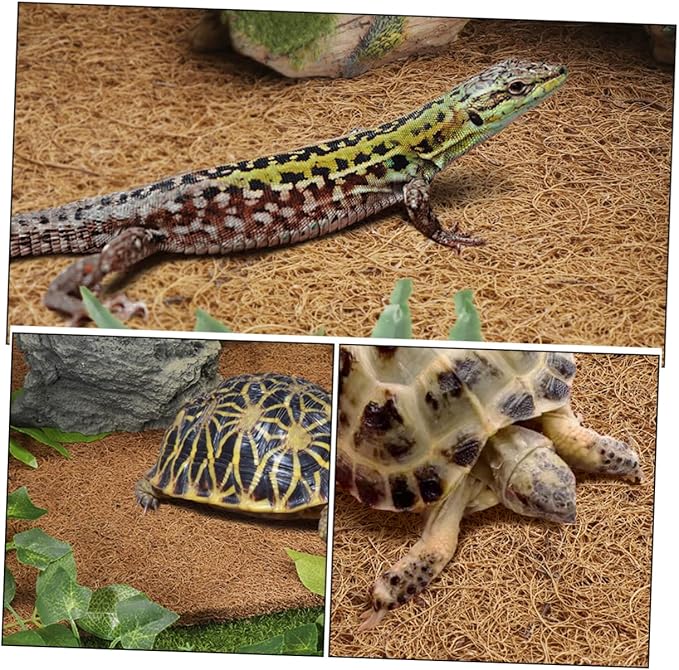 Toyvian Reptile Carpet Natural Coconut Fiber Mat Bedding Liner for Tortoises Snakes and Lizards Easy to Clean Terrarium Accessory