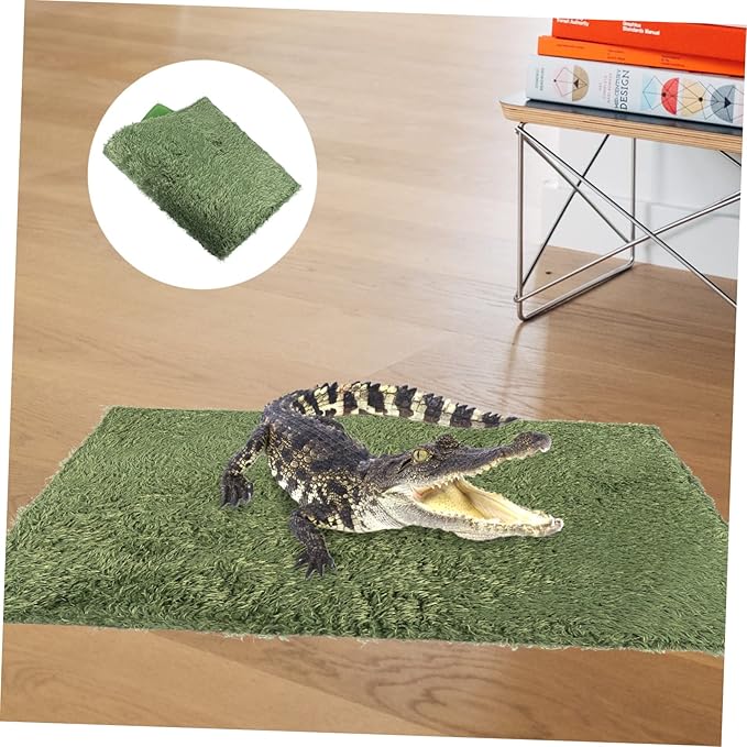 COLLBATH 2pcs Tortoise Carpet Simulation Moss Terrarium Substrate Gecko Tank Accessory Comfortable Heat Retaining