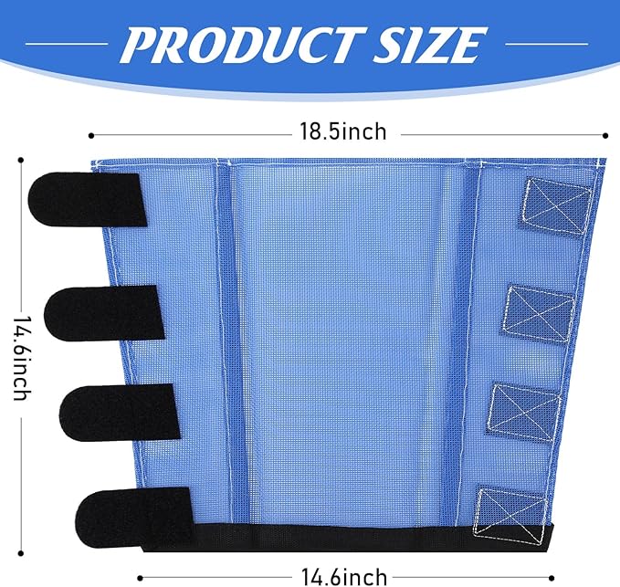 Set of 8 Mesh Fly Boots for Horse Breathable Mesh Horse Boots Protective Loose Wraps Adjustable for Preventing Legs Reduces Flies and Mosquitoes Bites(Blue, Pink,M)