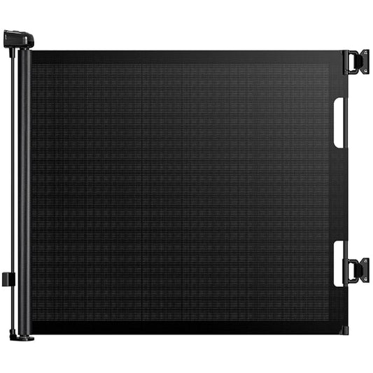 HAMOPY Retractable Baby Gate, 33" Tall, Extends up to 55" Wide, Durable Auto-Lock Baby Gates for Stairs, Mesh Dog Gate and Child Safety Gates for Doorways, Hallways, Indoor, Outdoor(Black)