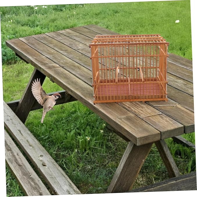Bamboo Bird Cage for Small Parrots and Lovebirds Portable Woven Birdcage for Indoor and Outdoor Use Lightweight Travel Carrier Hollow Design