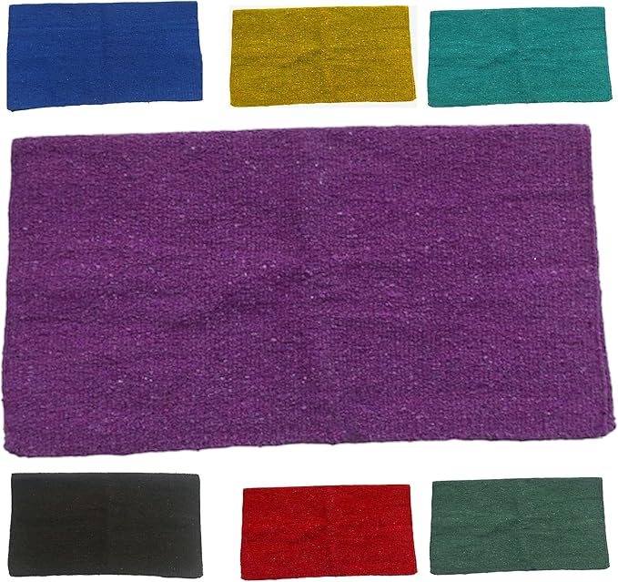Majestic Ally Solid Color 34"x 36" Traditional Acrylic Saddle Blanket with Hemline Edges-3.7 lbs (Purple)