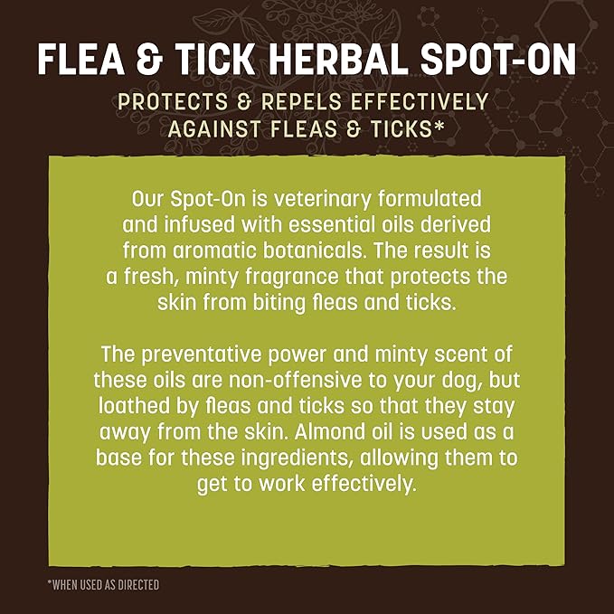 Earth Animal Apothecary Natural Flea & Tick - Herbal Spot-On for Medium Dogs - 3 Applications (3 Month Supply)