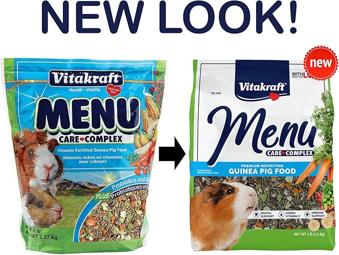 Vitakraft Menu Premium Guinea Pig Food - Alfalfa Pellets Blend - Vitamin and Mineral Fortified (Pack of 2)