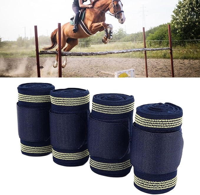 CDQL 4Pcs Horse Leg Wraps - Lightweight an Comfortable Horse Polo Leg Wraps - Soft Polyester Polo Wraps - Stable Supplies Equestrian Boots - Equestrian Accessories