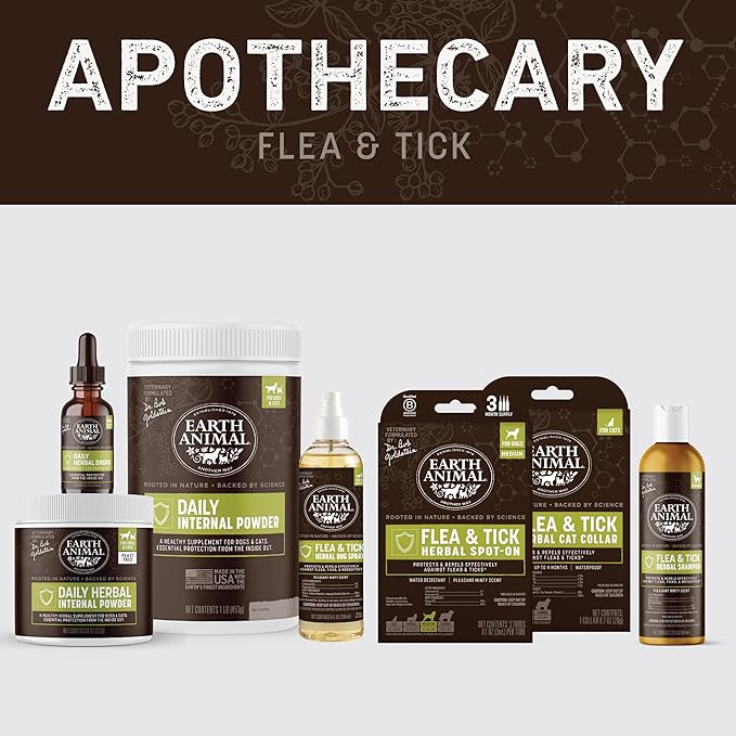 Earth Animal Apothecary Natural Flea & Tick - Herbal Spot-On for Medium Dogs - 3 Applications (3 Month Supply)